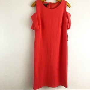 Alyx Cut off shoulder Orange dress size 12. New with tags